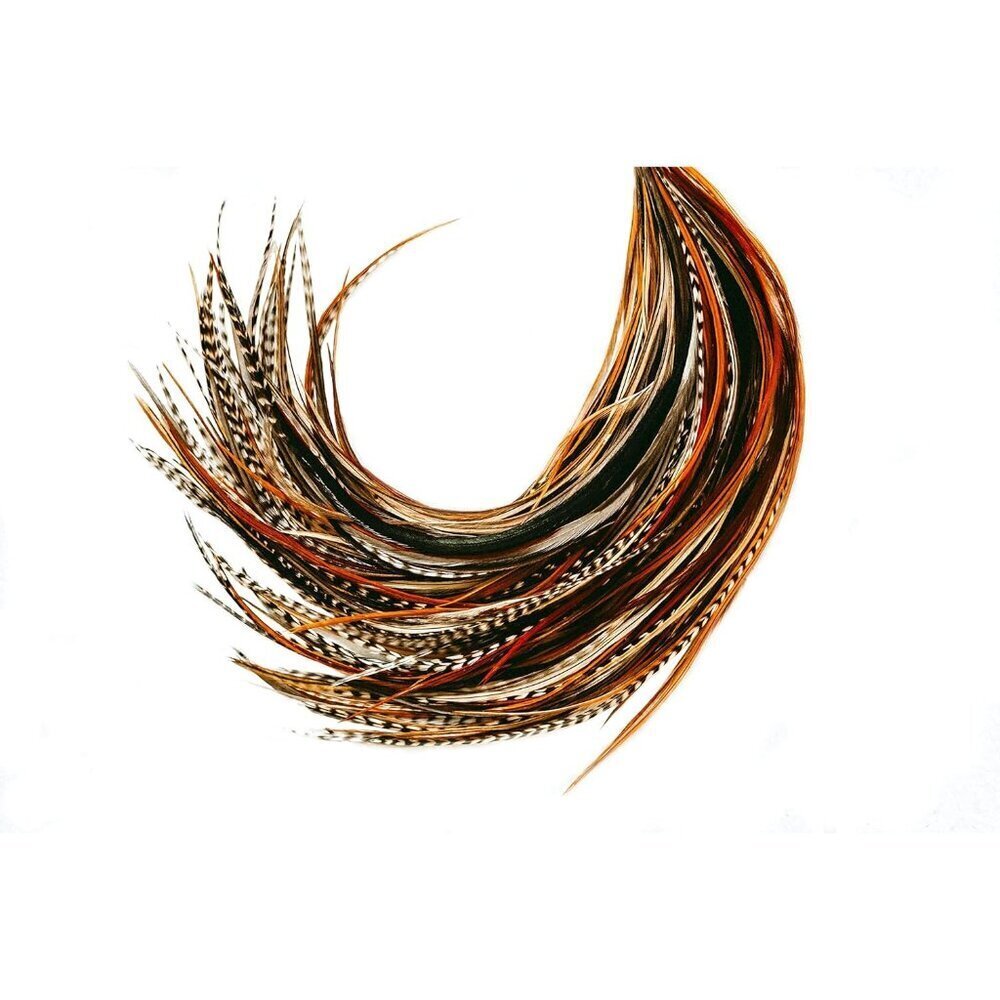 Natural Feather Hair Extensions 7-11 Inch Boho Style DIY Kit Beads